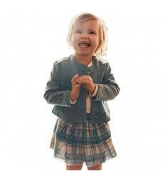 Conjunto 3 piezas con falda, azul - mayoral