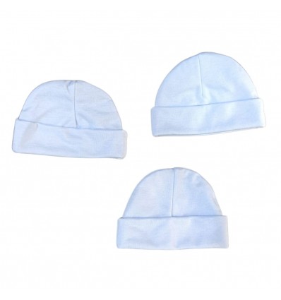 Set x 3 gorros para bebé prematuro extremo azul