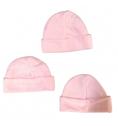 Set x 3 gorros para bebé prematuro extremo rosado