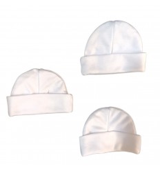 Set x 3 gorros para bebé prematuro extremo blanco