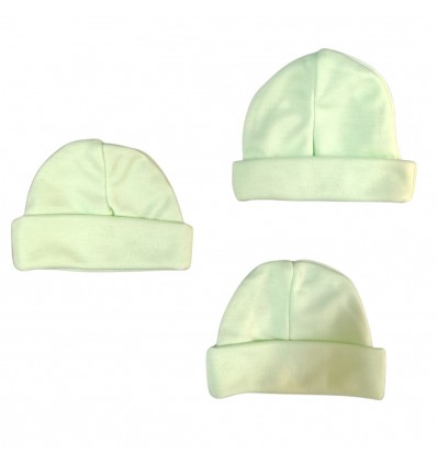 Set x 3 gorros para bebé prematuro extremo verde
