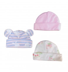 Set x 3 gorros para bebé prematuro conejo