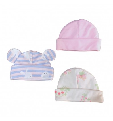 Set x 3 gorros para bebé prematuro conejo
