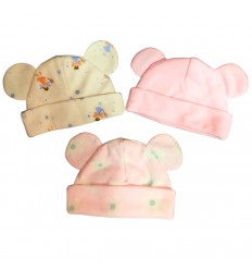 set de tres gorros para bebe prematuro 100% algodón.