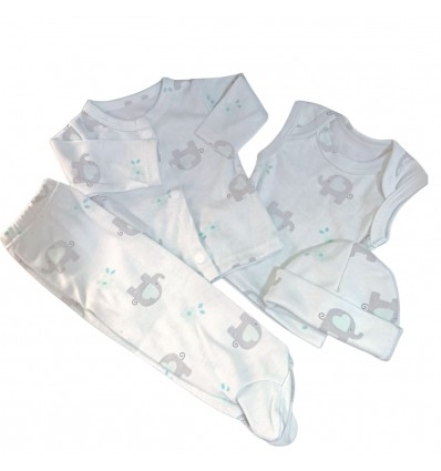set para bebé prematuro- elefantes
