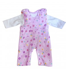 Conjunto overol para prematuro flores
