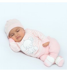 Primera muda tejida rosada