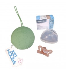 Chupo de entretención marca Suavinex, con estuche- verde