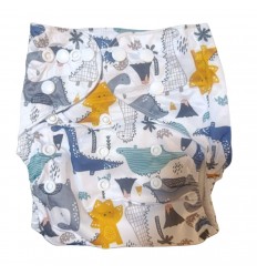 Pañal ecológico para bebé- dino blanco