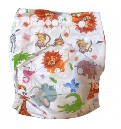 Pañal ecológico para bebé- animales zoológico.