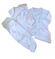 Conjunto para bebé prematuro osos azul