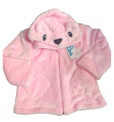 Chaqueta capota osita - rosada
