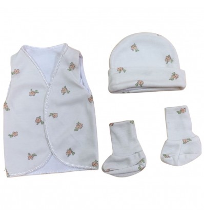 Set de ropa UCI para bebé prematura-Flores