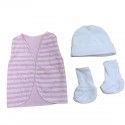 Set de ropa UCI para bebé prematuro- rayas rosado