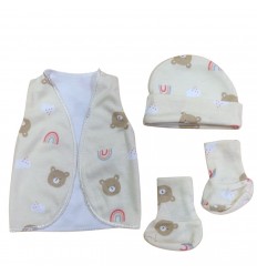 juego ropa uci para bebé prematuro, oso