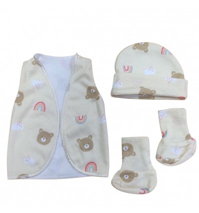 juego ropa uci para bebé prematuro, oso
