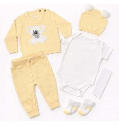 Primera Muda Koala Tejida - Amarillo