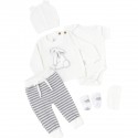 Primera Muda Conejo Tejida blanca x Gris