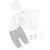 Primera Muda Conejo Tejida blanca x Gris
