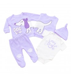 Conjunto Bebita Perrita - Lila