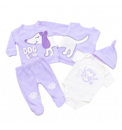 Conjunto Bebita Perrita - Lila