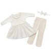 Vestido Tejido y Tul - Blanco