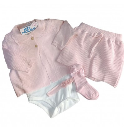Conjunto de falda tejido -Rosado