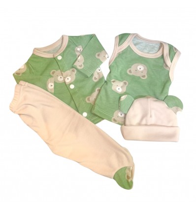 Conjunto para prematuro 4 piezas - verde oso