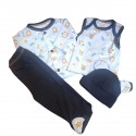 Conjunto para prematuro 4 piezas animalitos-azul