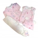 Conjunto para prematuro Flor-rosa