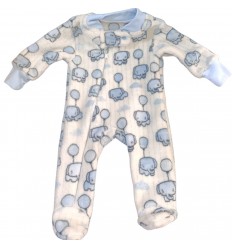 Pijama elefante en fleece azul - talla 00