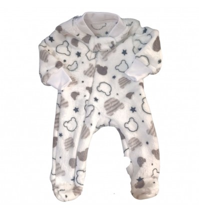 Pijama oso en fleece gris - talla 00