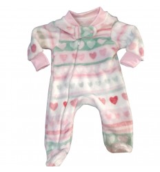 Pijama Corazón en fleece rosa - Talla 00