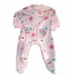 Pijama Corazón en fleece rosa - talla 00