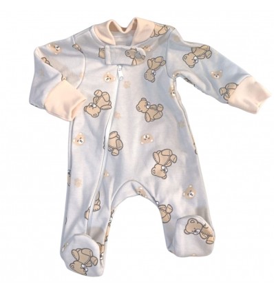 Pijama para bebé prematuro oso Gris