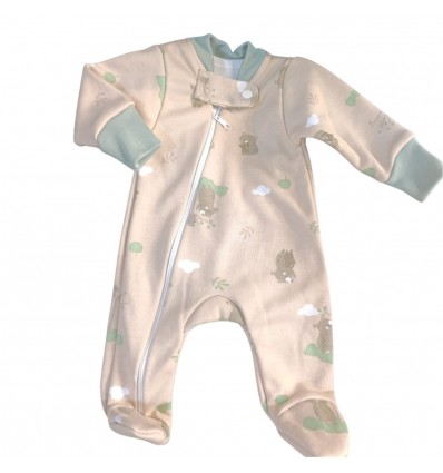 Pijama para bebé prematuro oso caqui