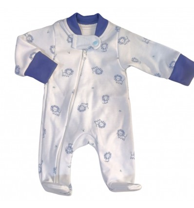 Pijama para bebé prematuro León azul