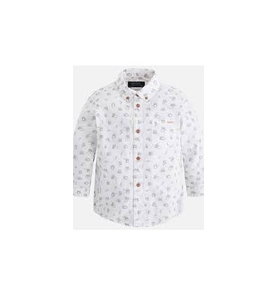 camisa para niño - blanca estampada