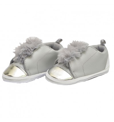 zapatos para bebe niña - color gris plata