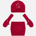 Conjunto para niña gorro cuello y manoplas