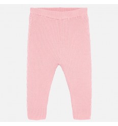 Leggings para bebe niña en hilo rosa