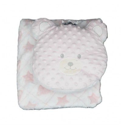 Cobija y almohada de oso niña