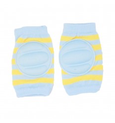 Protector de rodillas para bebé azul con amarillo