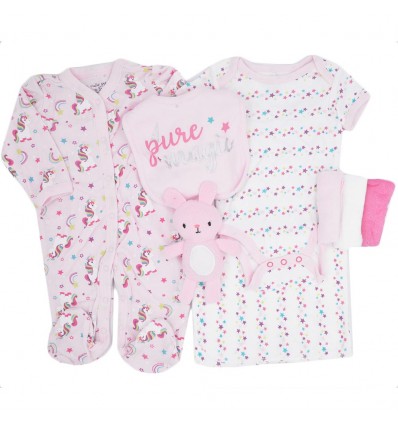 Conjunto 6 piezas para bebé niña-unicornio