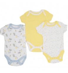 Set de bodys por 3 para bebé niño-amarillos