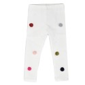 Legging blanco con ponpones de colores