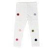 Legging blanco con ponpones de colores