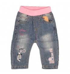Pantalon jean para bebé niña-animales