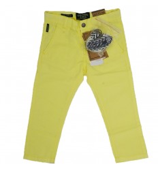 Pantalon en dril para niño-amarillo limon