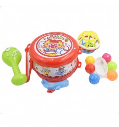 Tambor con maraca y sonajeros